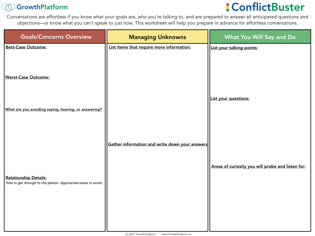 ConflictBuster Worksheet